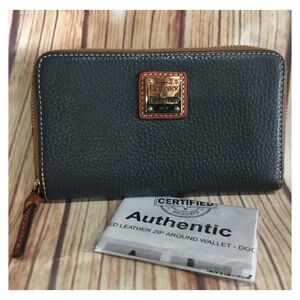 DOONEY & BOURKE Dark Grey Pebble Leather Wallet w/ Certificate